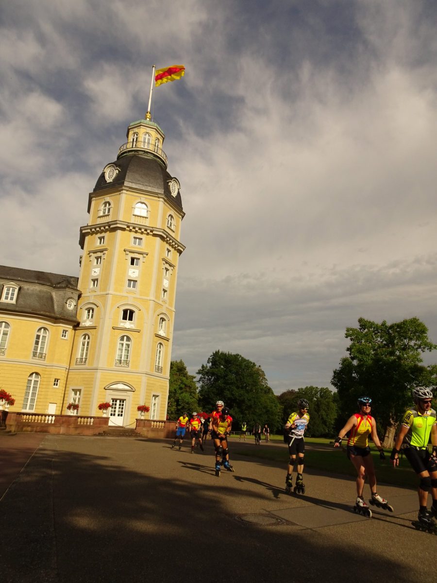 Badische Fahne für badische Löwen-Skater